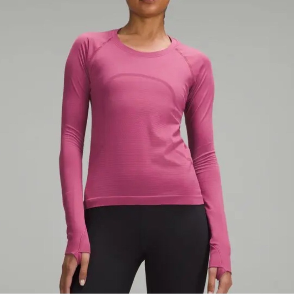 Lululemon Swiftly Tech Long Sleeve Shirt 2.0 Size 8 Mauve / Pink Race Length